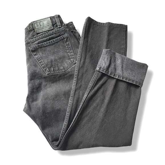 Polo Jeans RALPH‎ LAUREN Straight Cut High Rise Jeans Black Faded Size 12×31 - Picture 2 of 14